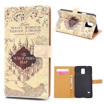 The Marauders Map Leather Wallet Case for Samsung Galaxy S5 G900