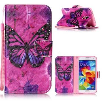 Black Butterfly Leather Wallet Phone Case for Samsung Galaxy S5