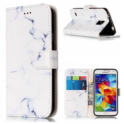 Soft White Marble PU Leather Wallet Case for Samsung Galaxy S5