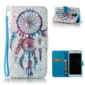 ColorDrops Wind Chimes 3D Painted Leather Wallet Case for Samsung Galaxy S5 G900