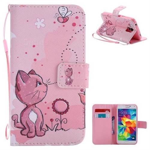 Cats and Bees PU Leather Wallet Case for Samsung Galaxy S5 G900
