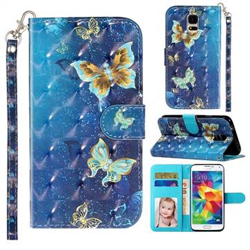 Rankine Butterfly 3D Leather Phone Holster Wallet Case for Samsung Galaxy S5 G900