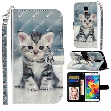 Kitten Cat 3D Leather Phone Holster Wallet Case for Samsung Galaxy S5 G900