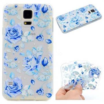 Ice Rose Super Clear Soft TPU Back Cover for Samsung Galaxy S5 Mini G800