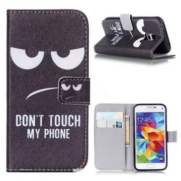 Do Not Touch My Phone Leather Wallet Case for Samsung Galaxy S5 Mini G800