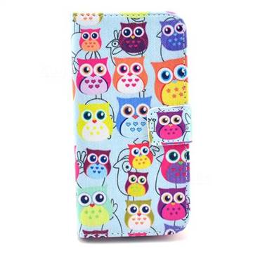 Cute Owls Leather Wallet Case for Samsung Galaxy S5 Mini G800