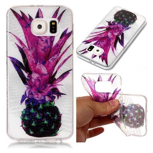 Purple Pineapple Super Clear Soft TPU Back Cover for Samsung Galaxy S6 G920