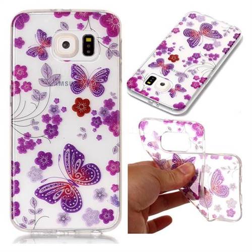 Safflower Butterfly Super Clear Soft TPU Back Cover for Samsung Galaxy S6 G920