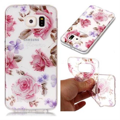 Blossom Peony Super Clear Soft TPU Back Cover for Samsung Galaxy S6 G920