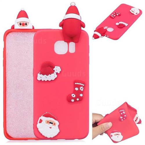 Red Santa Claus Christmas Xmax Soft 3D Silicone Case for Samsung Galaxy S6 G920