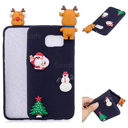 Black Elk Christmas Xmax Soft 3D Silicone Case for Samsung Galaxy S6 G920