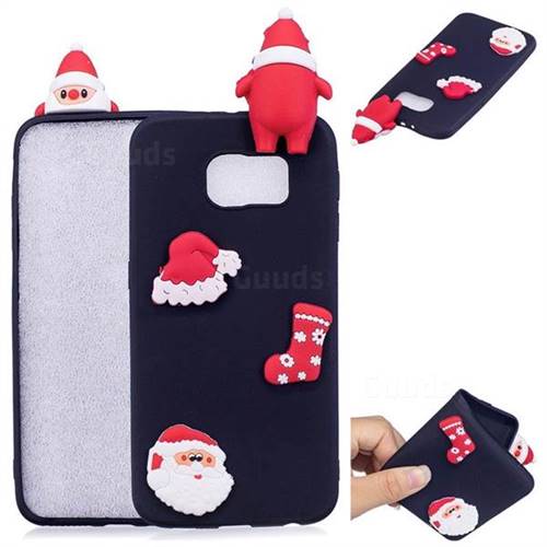 Black Santa Claus Christmas Xmax Soft 3D Silicone Case for Samsung Galaxy S6 G920