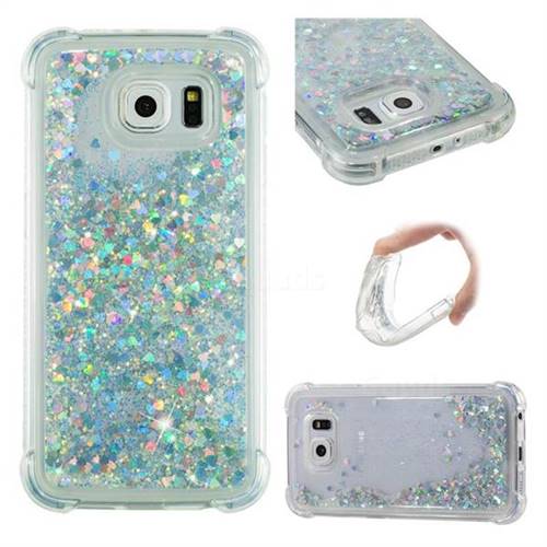Dynamic Liquid Glitter Sand Quicksand Star TPU Case for Samsung Galaxy S6 G920 - Silver