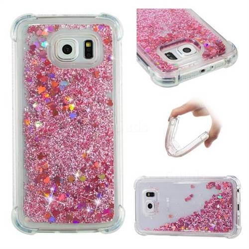 Dynamic Liquid Glitter Sand Quicksand Star TPU Case for Samsung Galaxy S6 G920 - Diamond Rose