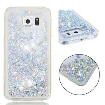 Dynamic Liquid Glitter Quicksand Sequins TPU Phone Case for Samsung Galaxy S6 G920 - Silver