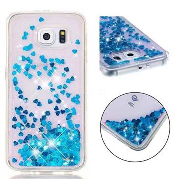 Dynamic Liquid Glitter Quicksand Sequins TPU Phone Case for Samsung Galaxy S6 G920 - Blue