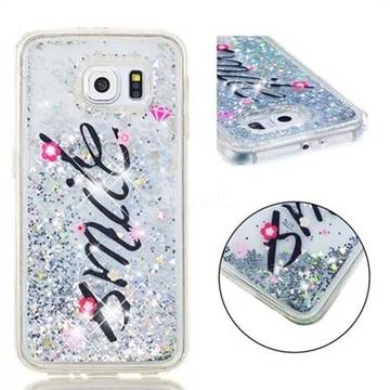 Smile Flower Dynamic Liquid Glitter Quicksand Soft TPU Case for Samsung Galaxy S6 G920