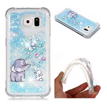 Bubble Jumbo Rabbit Dynamic Liquid Glitter Sand Quicksand Star TPU Case for Samsung Galaxy S6 G920