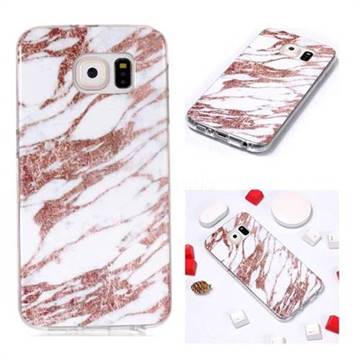 Rose Gold Grain Soft TPU Marble Pattern Phone Case for Samsung Galaxy S6 G920