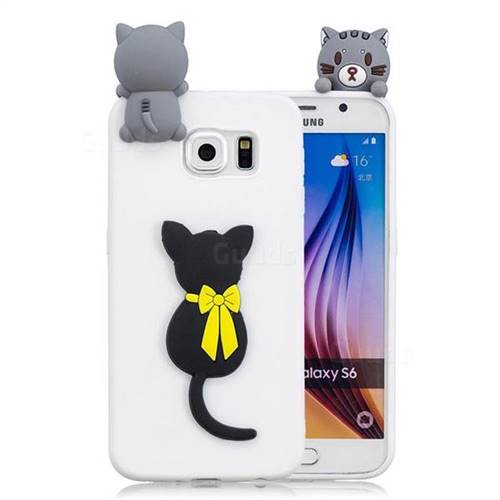 Little Black Cat Soft 3D Climbing Doll Soft Case for Samsung Galaxy S6 G920