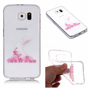 Cherry Blossom Rabbit Super Clear Soft TPU Back Cover for Samsung Galaxy S6 G920