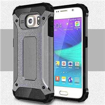 King Kong Armor Premium Shockproof Dual Layer Rugged Hard Cover for Samsung Galaxy S6 G920 - Silver Grey