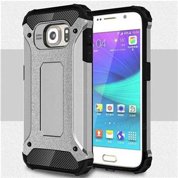 King Kong Armor Premium Shockproof Dual Layer Rugged Hard Cover for Samsung Galaxy S6 G920 - Technology Silver