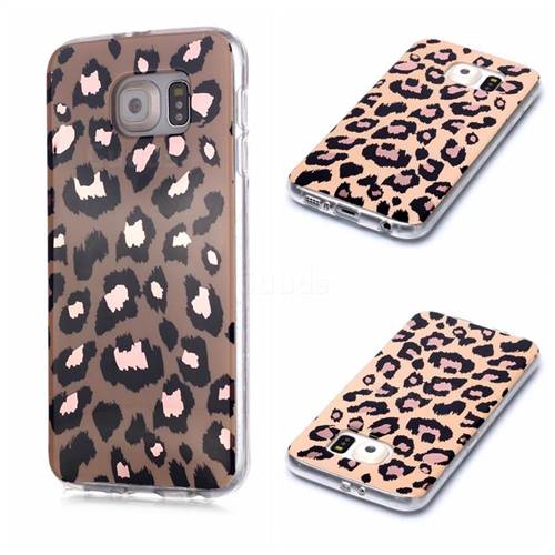 Leopard Galvanized Rose Gold Marble Phone Back Cover for Samsung Galaxy S6 G920