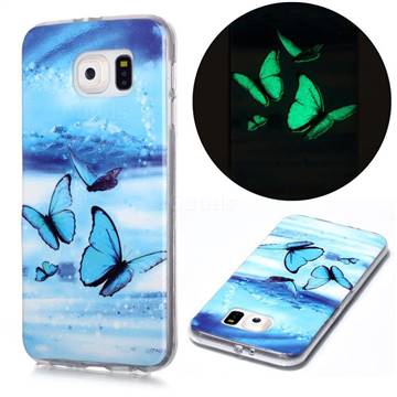 Flying Butterflies Noctilucent Soft TPU Back Cover for Samsung Galaxy S6 G920
