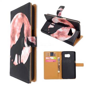 Moon Wolf Leather Wallet Case for Samsung Galaxy S6 G920 G9200