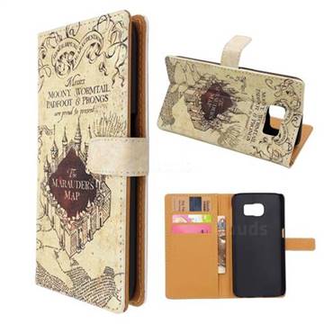 The Marauders Map Leather Wallet Case for Samsung Galaxy S6 G920 G9200