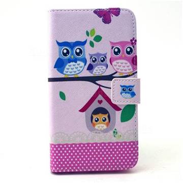 Family Owls Leather Wallet Case for Samsung Galaxy S6 G920