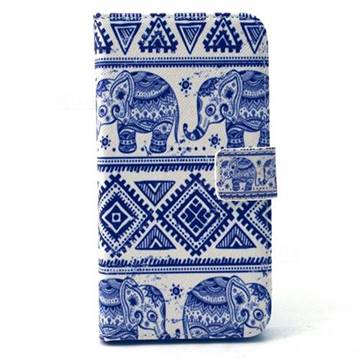 Elephant Tribal Leather Wallet Case for Samsung Galaxy S6 G920