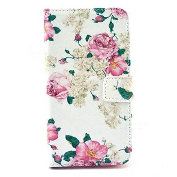 Chinese Rose Leather Wallet Case for Samsung Galaxy S6 G920