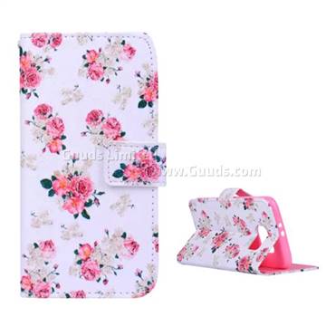 Blooming Rose Leather Flip Cover for Samsung Galaxy S6 G920
