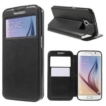 Roar Korea Noble View Leather Flip Cover for Samsung Galaxy S6 G920 - Black