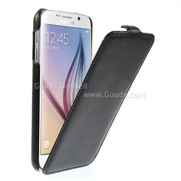 Litchi Leather Vertical Flip Cover for Samsung Galaxy S6 G920 - Black
