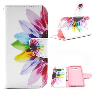 Seven-color Flowers Leather Wallet Case for Samsung Galaxy S6 G920 G9200