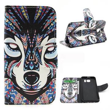 Wolf Leather Wallet Case for Samsung Galaxy S6 G920 G9200