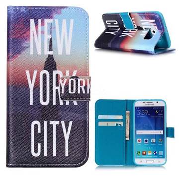New York City Leather Wallet Case for Samsung Galaxy S6 G920 G9200