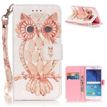 Shell Owl 3D Painted Leather Wallet Case for Samsung Galaxy S6