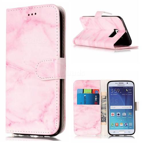 Pink Marble PU Leather Wallet Case for Samsung Galaxy S6