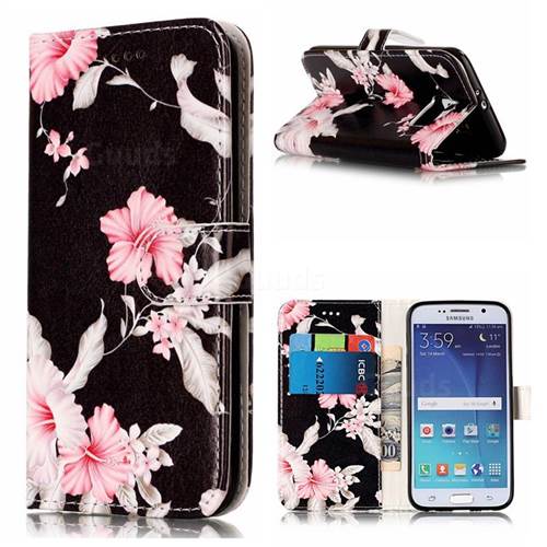 Azalea Flower PU Leather Wallet Case for Samsung Galaxy S6