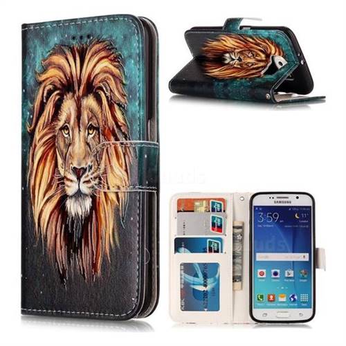 Ice Lion 3D Relief Oil PU Leather Wallet Case for Samsung Galaxy S6 G920