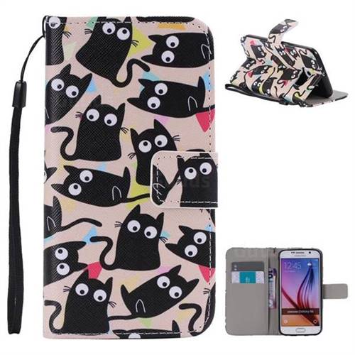 Cute Kitten Cat PU Leather Wallet Case for Samsung Galaxy S6 G920