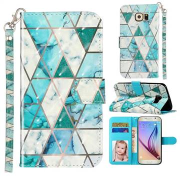 Stitching Marble 3D Leather Phone Holster Wallet Case for Samsung Galaxy S6 G920