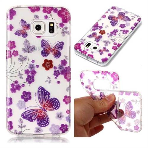 Safflower Butterfly Super Clear Soft TPU Back Cover for Samsung Galaxy S6 Edge G925