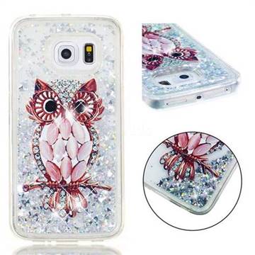 Seashell Owl Dynamic Liquid Glitter Quicksand Soft TPU Case for Samsung Galaxy S6 Edge G925