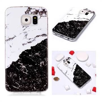 Black and White Soft TPU Marble Pattern Phone Case for Samsung Galaxy S6 Edge G925