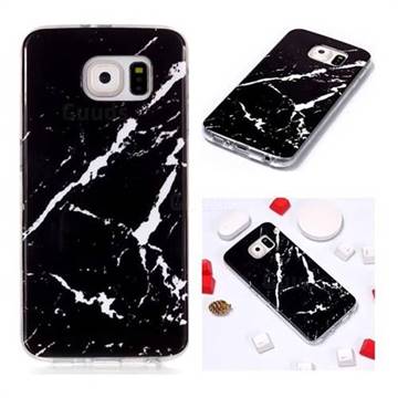 Black Rough white Soft TPU Marble Pattern Phone Case for Samsung Galaxy S6 Edge G925